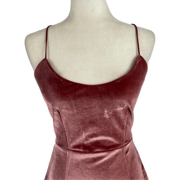 Revolve NBD Lauren Bodycon Velvet Strappy Open Back Mini Dress in Dusty Rose M - Picture 7 of 14